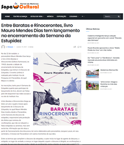 Entre Baratas e Rinocerontes, livro Mauro Mendes Dias tem lançamento no encerramento da Semana da Estupidez