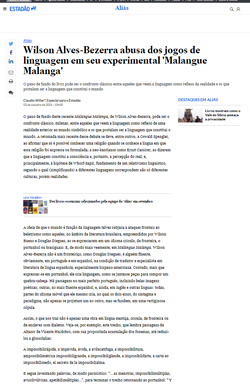 Wilson Alves-Bezerra abusa dos jogos de linguagem em seu experimental 'Malangue Malanga'